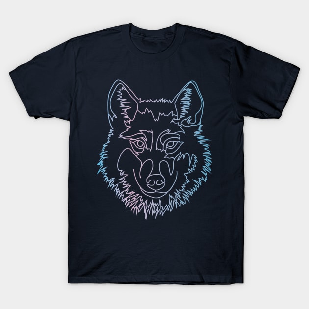 Vector wolf in one line Vector wolf in one line T-Shirt by beatrizxe